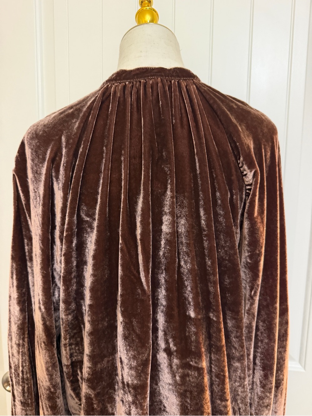 Pilcro Chocolate Brown Velvet Button-Front Blouse Jacket Sz Large - Picture 9 of 17